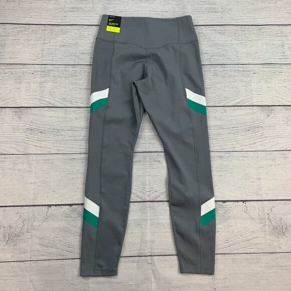 Nike Leggings sz M Mid Rise Tight Fit 7/8 Length Gray Green 25.5" Inseam New NWT - Picture 7 of 11